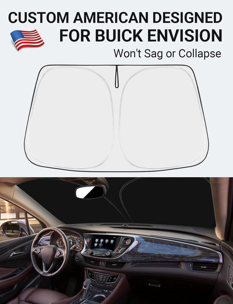 Proadsy Windshield Sun Shade for Buick Envision 2016-2020 4-Layer Foldable Front Sunshade Protector Sun Visor Blocks UV Rays Keep Car Cooler Accessories - Image 2